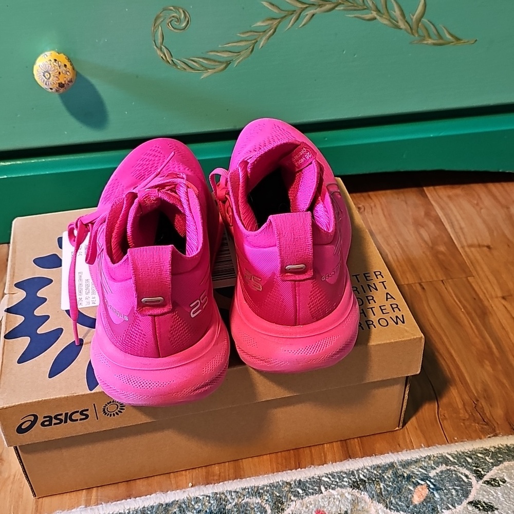 Asics Pink Rave Women's GEL-NIMBUS 25 Running Shoes - Picture 4 of 8